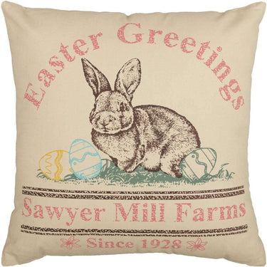 Sawyer Mill Easter Greetings Bunny Pillow 18x18 VHC Brands - The Fox Decor